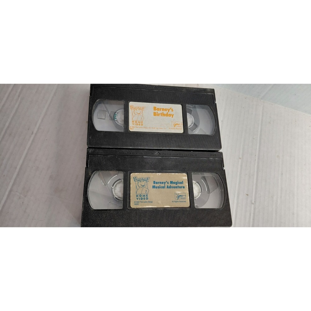 Barney the Dinosaur vintage collectible VHS tapes Lot Of 2 Untested No Box As Is